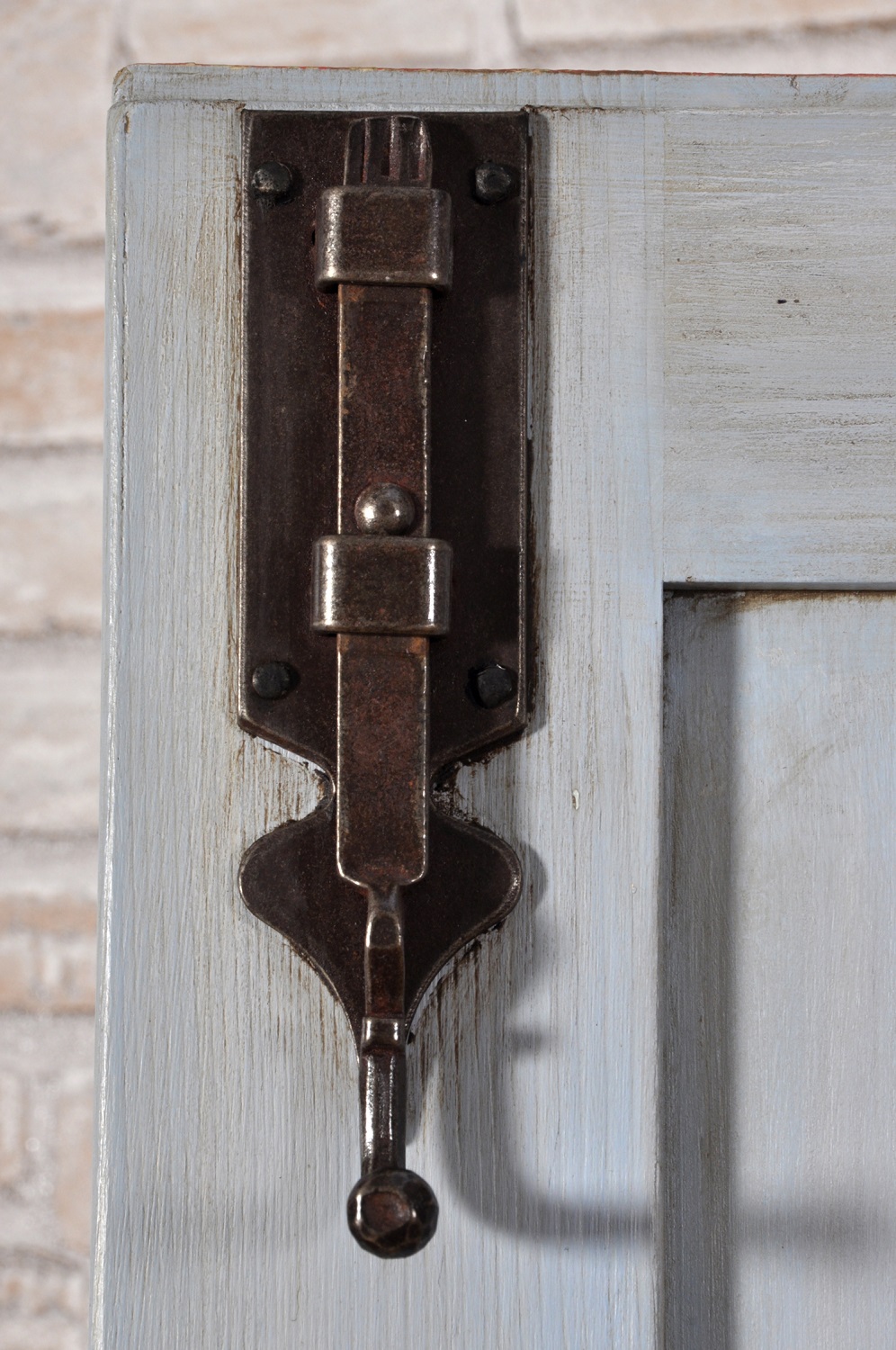 catenaccio ferma porta in ferro forgiato a caldo a mano di produzione made in Italy realizzato come il modello originale in ferro forgiato accessorio di lusso
