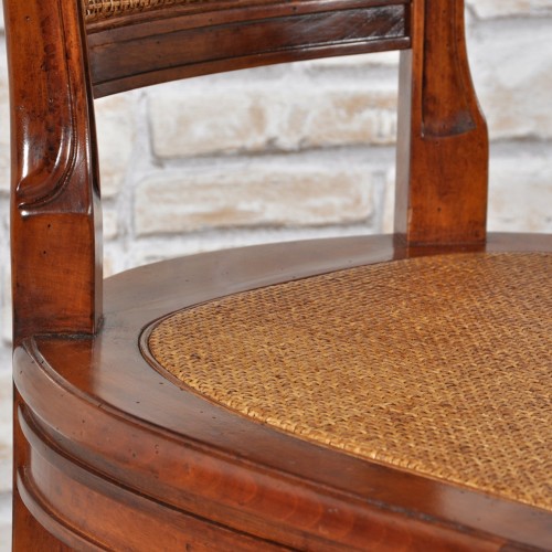 sedia di produzione made in Italy in stile classico asolano Veneto legno di ciliegio arredo del 1700 con schienale e seduta in paglia di Vienna doppia